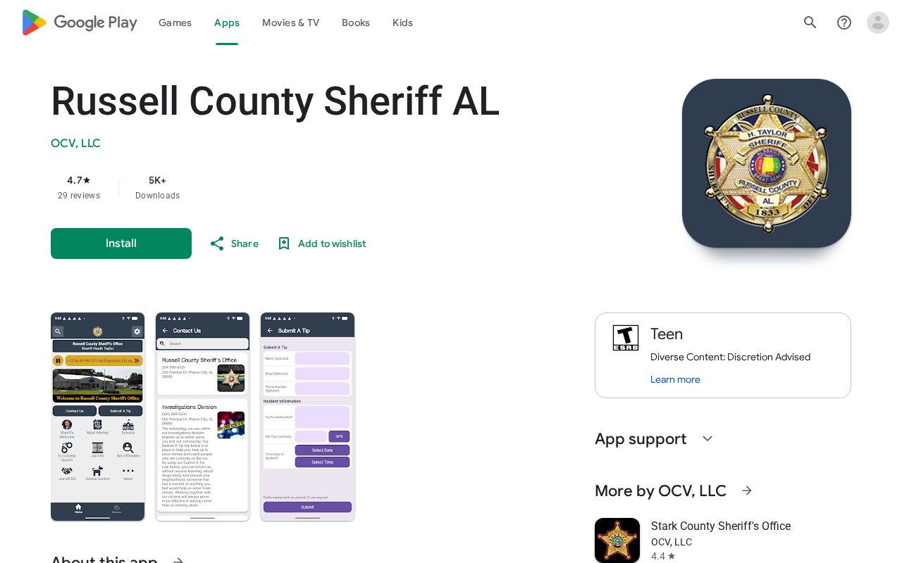 Russell County arrest lookup sheriff Android app