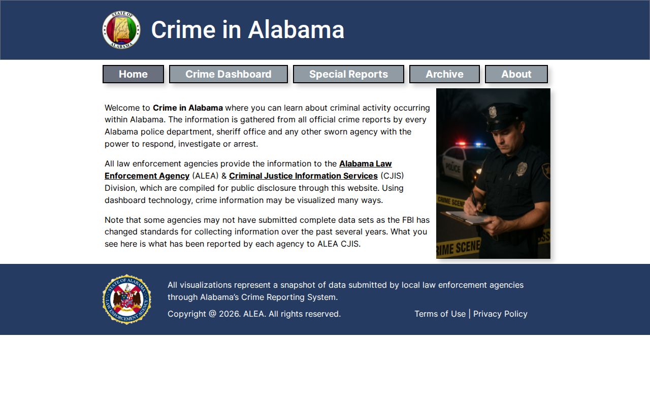 Alabama crime data portal for Hurtsboro criminal record context