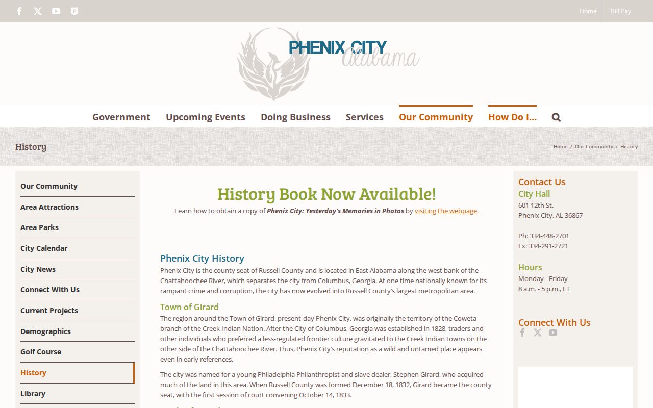 Official Phenix City history of local justice and criminal records