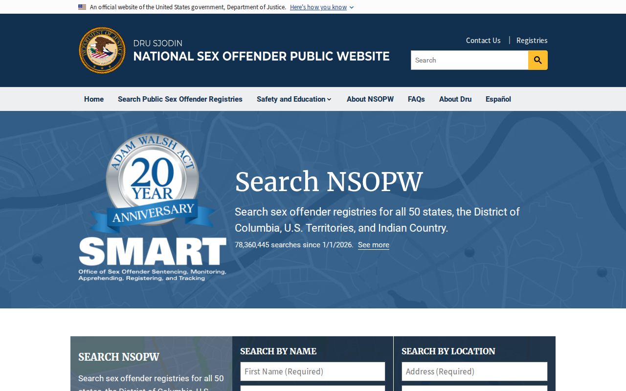 Russell County sex offender search through the national NSOPW interface